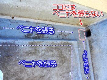 FRP防水のベニヤの張り方