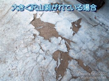 FRP防水のトップコートが大きく沢山剥がれている場合